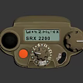 Tan Handheld Walkie Talkie With Antenna Display Screen And Keypad For Outdoor Communication