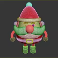Cute Santa Claus Toy Figure With Red Hat White Beard Pink Nose And Black Boots