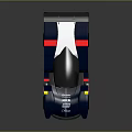 Sleek Blue Racing Car With Streamlined Design And Red Yellow Accents