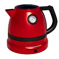 Sleek Red Electric Kettle With Black Handle And Round Dial As Daily Use Appliance