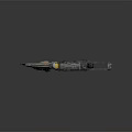 Futuristic Cosmic Spaceship Featuring Gray Yellow Design Large Thrusters And Detailed Structure