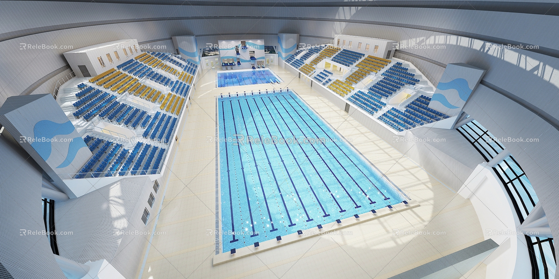 Modern Swimming Pool Gymnasium Swimming Pool Stadium Auditorium 3d model