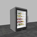 Black Glass Door Wine Refrigerator with Multiple Wine Bottle Racks in Modern Room