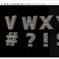 Neon letters three-dimensional material 3d model