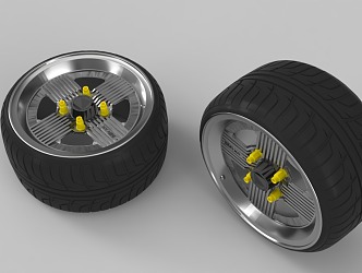 Modern car tires 3d model