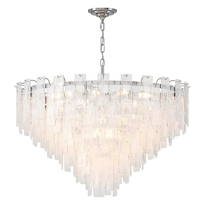 Elegant Transparent Long Strip Crystal Chandelier Modern Design Bright Lighting Fixture 3d model