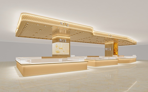 Light Luxury Trendy Hongji Shopping Mall Jewelry Store 3d model