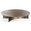 Modern Round Metal Coffee Tables With Unique Curved Base And Smooth Surface