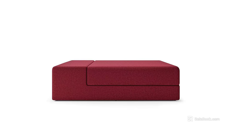 Modern Red Upholstered Sofa Bench with Sleek Design and Comfortable Seating 3d model