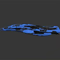 Advanced Blue Sleek Futuristic Spaceship Design For Cosmic Aerospace Missions