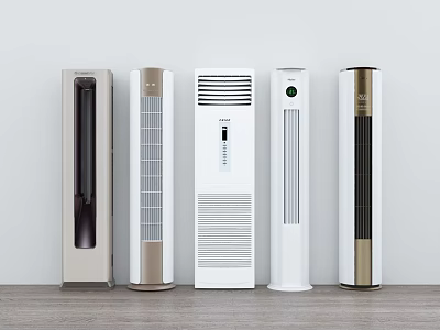A Collection Of Modern Tower Air Conditioners With Diverse Styles 3d model