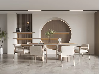 modern dining table and chair 3d model