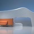 Modern wall curved wall 3d model