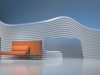 Modern wall curved wall 3d model