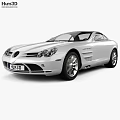 Silver Mercedes Benz SLR Sports Car With Sleek Body Design