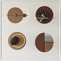 Modern Circular Wall Decor With Brown Tones Various Textures And Decorative Elements 3d model