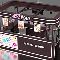 Pink Nail Beauty Booth With New Manicure Screen Displays And Product Shelves