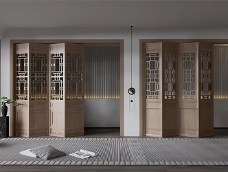 New Chinese Folding Door Openwork Grille Folding Door Openwork Screen 3d model