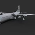 U.S. Air Force Military Transport Aircraft With Four Propellers And Gray Fuselage