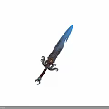 Fantasy Decorative Sword With Blue Glowing Blade Ornate Hilt And Intricate Patterns Design