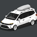 White Modern Minivan Car With Roof Storage Rack And Sleek Exterior Design