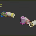 Modern Silver Metal Lighting Combination With Colorful Accent Rings And Various Designs For Home Interior
