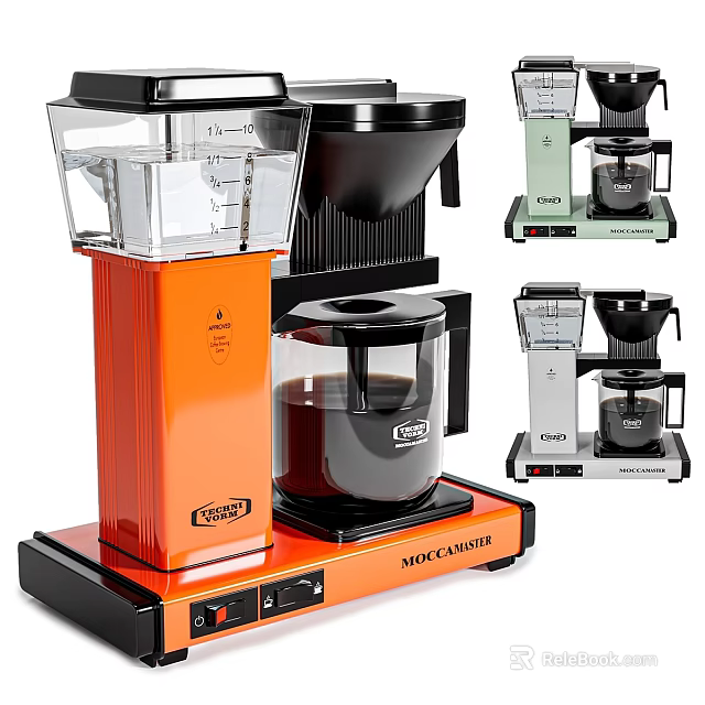 Various Color Coffee Makers With Modern Design And Brewing Features 3d model
