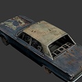 Rusty 1960 s sedan 3d model