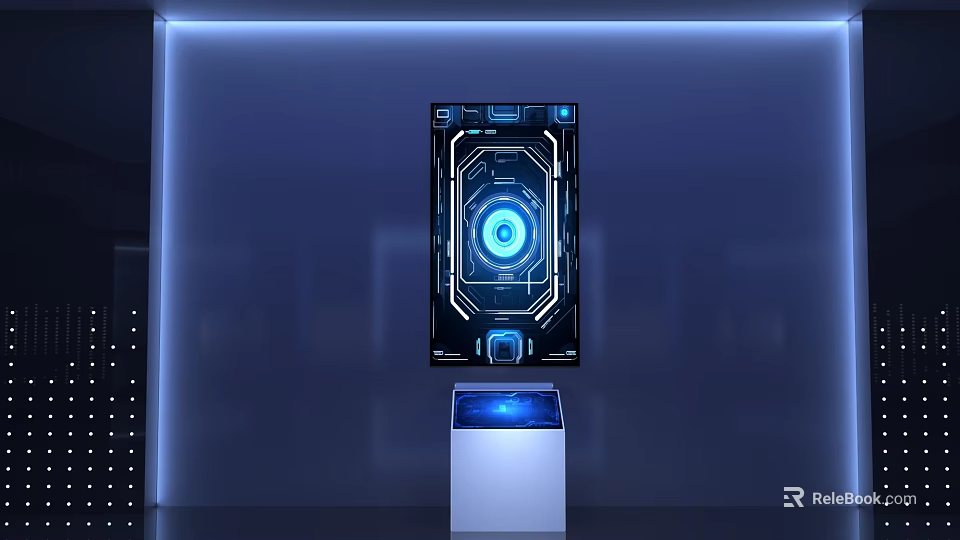 Innovative Open Interactive Zone With Digital Display And Modern Tech Interface 3d model 