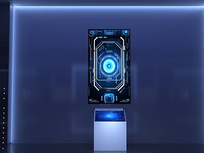 Innovative Open Interactive Zone With Digital Display And Modern Tech Interface 3d model
