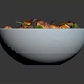 Healthy Fresh Grilled Chicken Salad Bowl With Lettuce Tomato And Vegetables In Blue Bowl