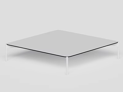 Sleek Modern Minimalist Coffee Table Design With White Top And Thin Metal Legs 3d model