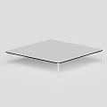 Sleek Modern Minimalist Coffee Table Design With White Top And Thin Metal Legs