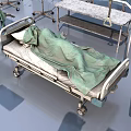 Diverse Medical Equipment Assortment Featuring Surgical Tables Instrument Stands And Trays