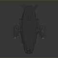 Cosmic Aerospace Sci-Fi Spaceship Model With Glowing Engine And Cockpit Design