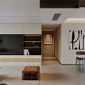 Modern Living Room Interior With Beige Sofa Coffee Table Rug And Decorative Artwork