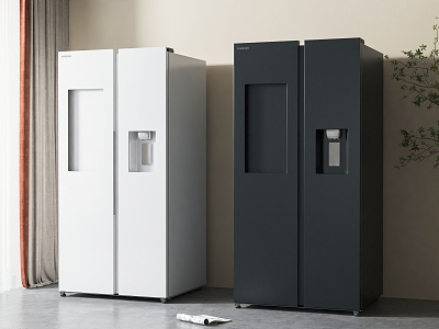 Modern refrigerator combination 3d model