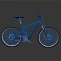 Modern Blue Mountain Bicycle With Black Seat And Reflective Shiny Surface
