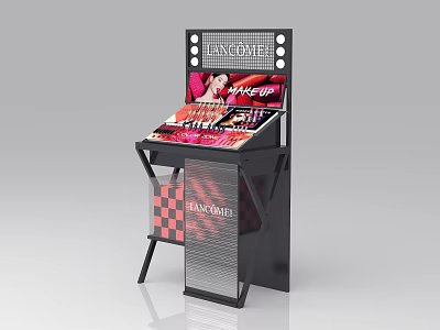 Luxury Makeup Display Shelf with LED Lights and Storage for Beauty Products 3d model
