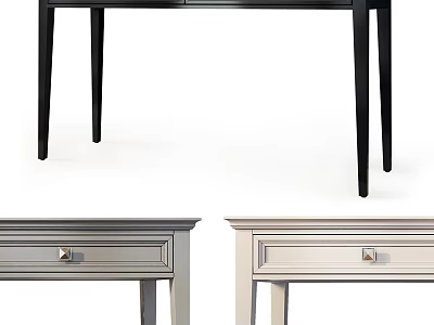 Modern Functional Desk With Drawer Storage And Sleek Metal Handles In Minimalist Design 3d model