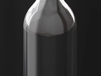 Transparent Glass Bottle With Smooth Surface For Daily Household Use 3d model