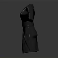 Stylish Black Long Leather Coat With Belt And White Inner Design