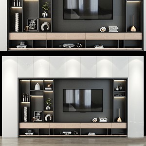 Modern TV Background Cabinet TV Background 3d model