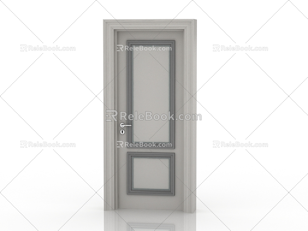 Jianou solid wood door interior door door 3d model