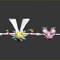 Game Movie Characters Blonde Pink Haired Rainbow Skirts Pink Boots Sailor Outfits Standing Arms Outstretched