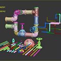 Essential Plumbing Hardware Tools Including Pipes Valves Fittings And Metal Rods