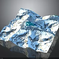 Scenic Snow Covered Mountains With Blue Glaciers And Natural Terrain