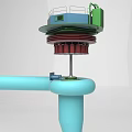 turbine mixed flow turbine guide vane with animation 3d model