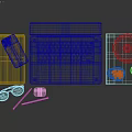 Modern Office Decorative Ornaments Set With Laptop Stationery And Storage Boxes