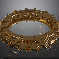 Luxury Gold Ring With Intricate Decorative Protrusions And Shiny Polished Surface